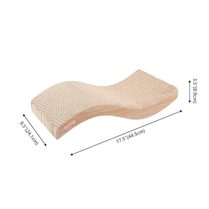 Atlas 17.5" Wave Reversible Cardboard Cat Scratcher, Honey Oat (2 Pack)