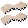 Atlas 17.5" Wave Reversible Cardboard Cat Scratcher, Black Checker (2 Pack)