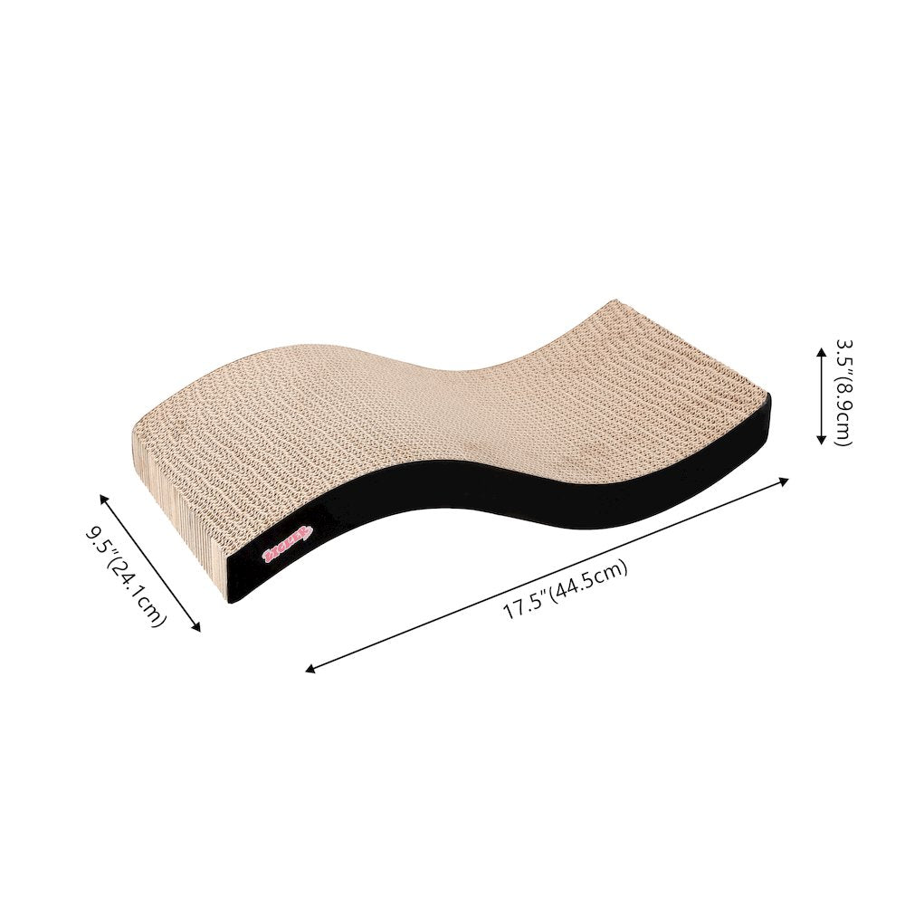 Atlas 17.5" Wave Reversible Cardboard Cat Scratcher, Black (2 Pack)