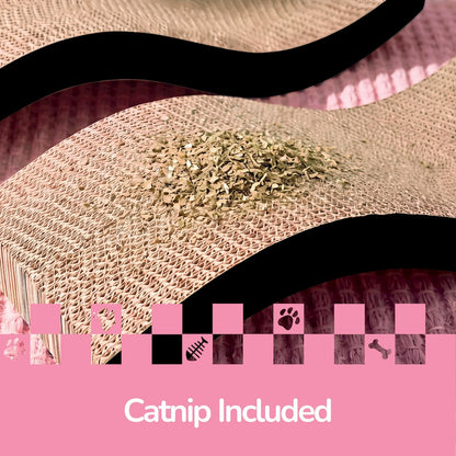 Atlas 17.5" Wave Reversible Cardboard Cat Scratcher, Black (2 Pack)