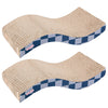 Atlas 17.5" Wave Reversible Cardboard Cat Scratcher, Navy Checker (2 Pack)