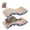 Atlas 17.5" Wave Reversible Cardboard Cat Scratcher, Navy Checker (2 Pack)