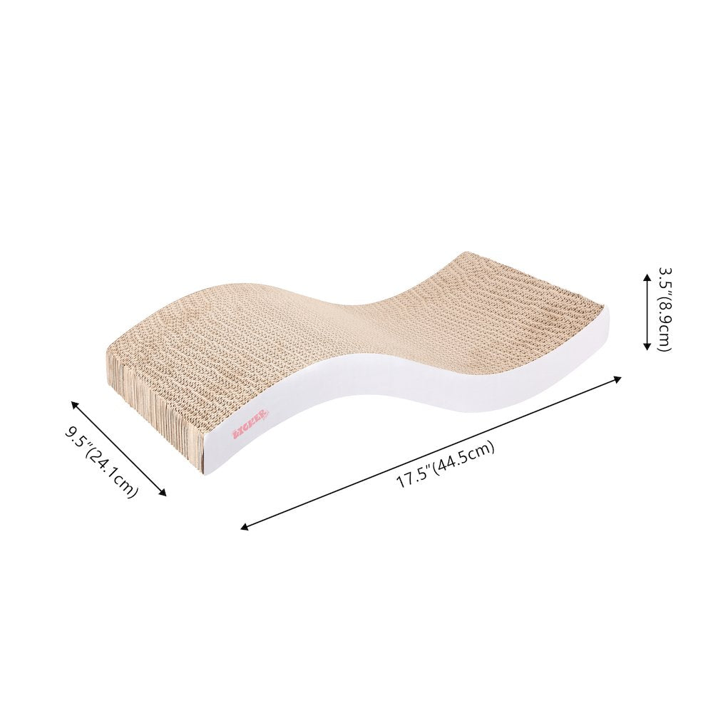 Atlas 17.5" Wave Reversible Cardboard Cat Scratcher, White (2 Pack)