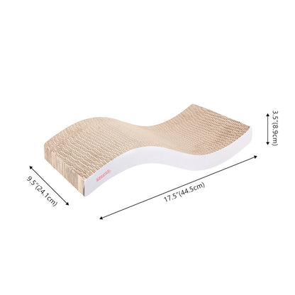 Atlas 17.5" Wave Reversible Cardboard Cat Scratcher, White (2 Pack)