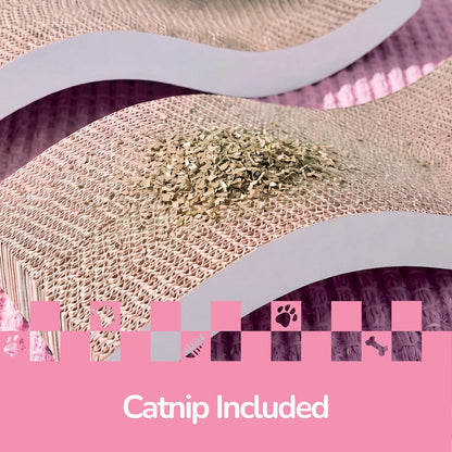 Atlas 17.5" Wave Reversible Cardboard Cat Scratcher, White (2 Pack)