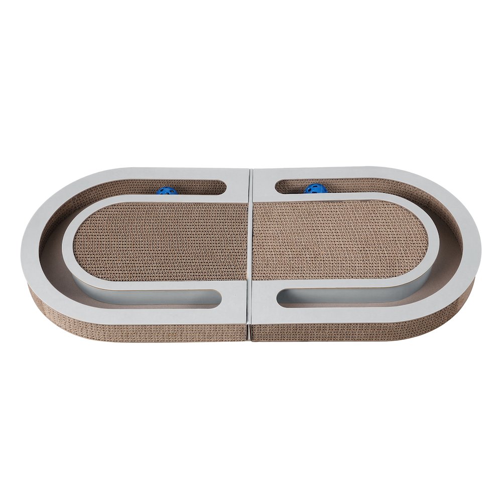 Balla 26” Cardboard Cat Scratcher Lounge Pad with Ball, Frosted Mint