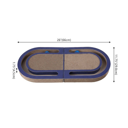 Balla 26” Cardboard Cat Scratcher Lounge Pad with Ball, Navy