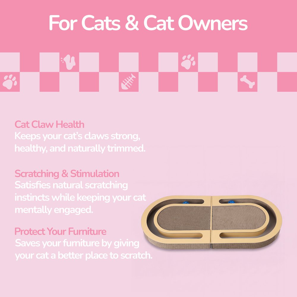 Balla 26” Cardboard Cat Scratcher Lounge Pad with Ball, Better Yellow