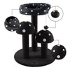 Pixie 3-Tier Sisal Mushroom Cat Tree, Posts, Perch & Bell Toy, Black/White