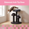 Pixie 3-Tier Sisal Mushroom Cat Tree, Posts, Perch & Bell Toy, Black/White