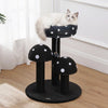 Pixie 3-Tier Sisal Mushroom Cat Tree, Posts, Perch & Bell Toy, Black/White