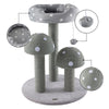 Pixie 3-Tier Sisal Mushroom Cat Tree, Posts, Perch & Bell Toy, Grey/White