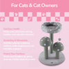Pixie 3-Tier Sisal Mushroom Cat Tree, Posts, Perch & Bell Toy, Grey/White
