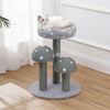 Pixie 3-Tier Sisal Mushroom Cat Tree, Posts, Perch & Bell Toy, Grey/White