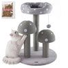 Pixie 3-Tier Sisal Mushroom Cat Tree, Posts, Perch & Bell Toy, Grey/White