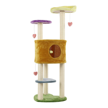 Aisling 4-Tier Modern Sisal Heart Cat Tree With Scratching Posts