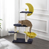 Aurora 3-Tier Modern Sisal Moon And Stars Cat Tree With Scratching Posts