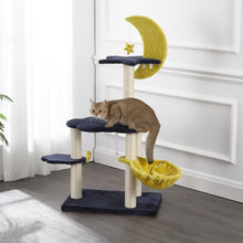 Aurora 3-Tier Modern Sisal Moon And Stars Cat Tree With Scratching Posts
