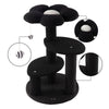 Poppy 3-Tier Modern Jute Flower Cat Tree with Dangling Toy, Black/White