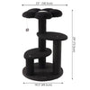 Poppy 3-Tier Modern Jute Flower Cat Tree with Dangling Toy, Black/White