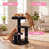Poppy 3-Tier Modern Jute Flower Cat Tree with Dangling Toy, Black/White