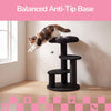 Poppy 3-Tier Modern Jute Flower Cat Tree with Dangling Toy, Black/White
