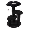 Poppy 3-Tier Modern Jute Flower Cat Tree with Dangling Toy, Black/White