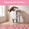 Poppy 3-Tier Modern Jute Flower Cat Tree with Dangling Toy, Grey/White