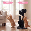 Marfa Modern Jute Triple-Cactus Cat Scratching Post with Fuzzy Toy, Black