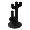 Marfa Modern Jute Triple-Cactus Cat Scratching Post with Fuzzy Toy, Black