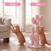 Marfa Modern Jute Triple-Cactus Cat Scratching Post with Fuzzy Toy, Pink