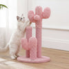Marfa Modern Jute Triple-Cactus Cat Scratching Post with Fuzzy Toy, Pink