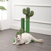 Marfa Modern Jute Triple-Cactus Cat Scratching Post With Fuzzy Toy