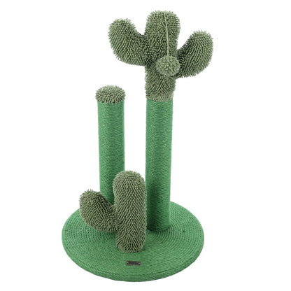 Marfa Modern Jute Triple-Cactus Cat Scratching Post With Fuzzy Toy