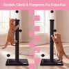 Rylie Farmhouse Sisal Pillar Scratching Post with Toys & Spring Balls, Black