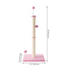 Rylie Farmhouse Sisal Pillar Scratching Post with Toys & Balls, Pink/Cream