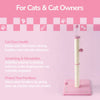 Rylie Farmhouse Sisal Pillar Scratching Post with Toys & Balls, Pink/Cream