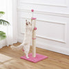 Rylie Farmhouse Sisal Pillar Scratching Post with Toys & Balls, Pink/Cream
