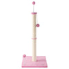 Rylie Farmhouse Sisal Pillar Scratching Post with Toys & Balls, Pink/Cream
