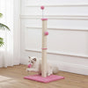 Rylie Farmhouse Sisal Pillar Scratching Post with Toys & Balls, Pink/Cream