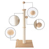 Rylie Farmhouse Sisal Pillar Scratching Post with Toys & Balls, Brown/Cream
