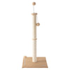 Rylie Farmhouse Sisal Pillar Scratching Post with Toys & Balls, Brown/Cream