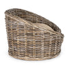 Curvy Classic Handwoven Rattan Dog Bed With Machine-Washable Cushion