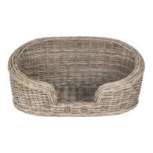 Curvy Classic Handwoven Rattan Dog Bed With Machine-Washable Cushion
