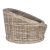 Curvy Classic Handwoven Rattan Dog Bed With Machine-Washable Cushion