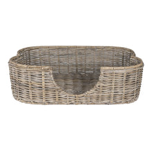 Scallop Tropical Handwoven Rattan Dog Bed With Machine Washable Cushion
