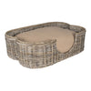 Scallop Tropical Handwoven Rattan Dog Bed With Machine Washable Cushion
