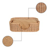 Scallop Tropical Water Hyacinth Pet Bed with Washable Cushion, Light Brown