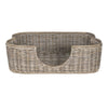 Scallop Tropical Handwoven Rattan Dog Bed With Machine Washable Cushion