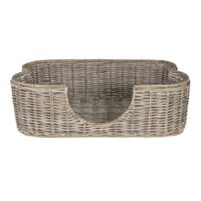 Scallop Tropical Handwoven Rattan Dog Bed With Machine Washable Cushion